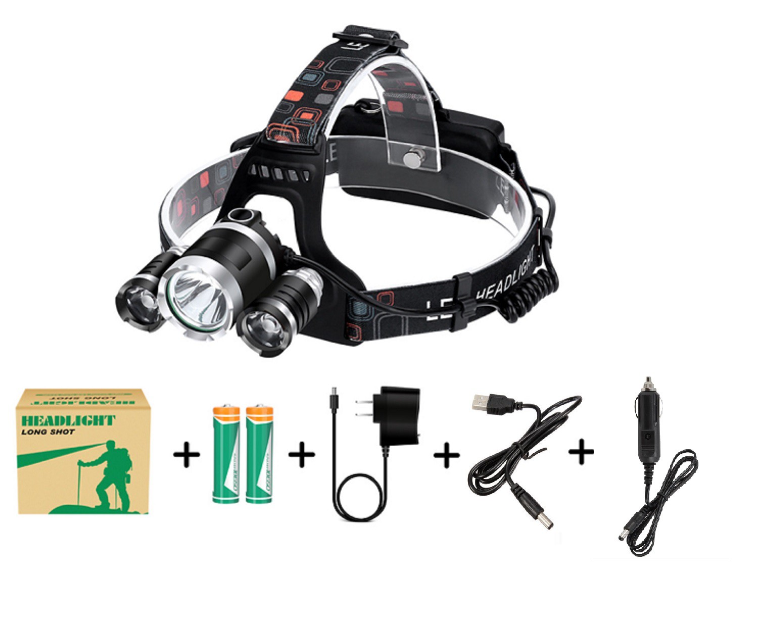 LED strong light headlight high power night fishing outdoor lighting long-range multi-functional T03-A