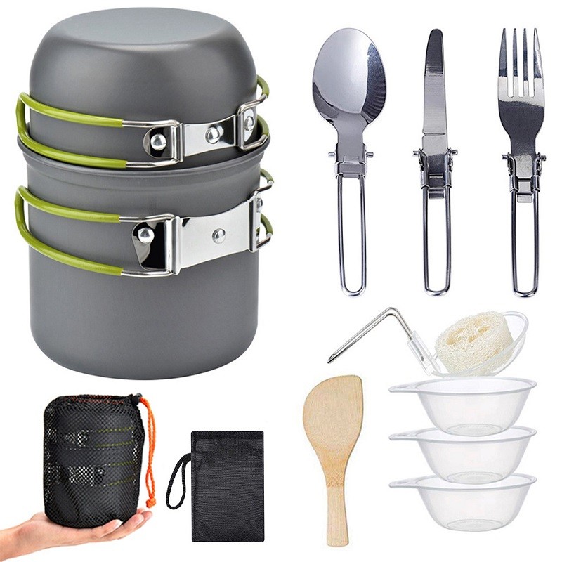 Portable Camping Picnic Pot Bowl Spoon Combination set DS-101D