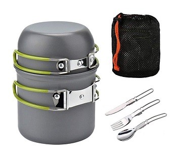 Portable Camping Picnic Bowl Pot Spoon Combination set DS-101