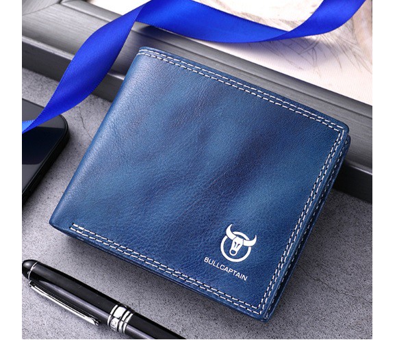 Bullcaptain genuine cowhide leather wallet B032