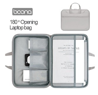 Leather PU laptop bag slim waterproof fashion for man woman full opening and closing Q006-L