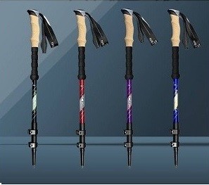 Aluminum alloy shock absorber trekking pole 135cm G208s for outdoor travel hiking camping