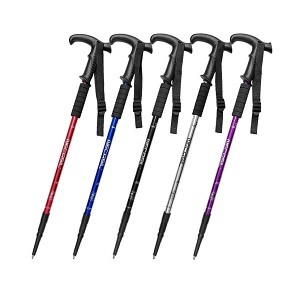 Aluminum alloy shock absorber T-handle four-section trekking pole 135cm G201 for outdoor travel hiking camping