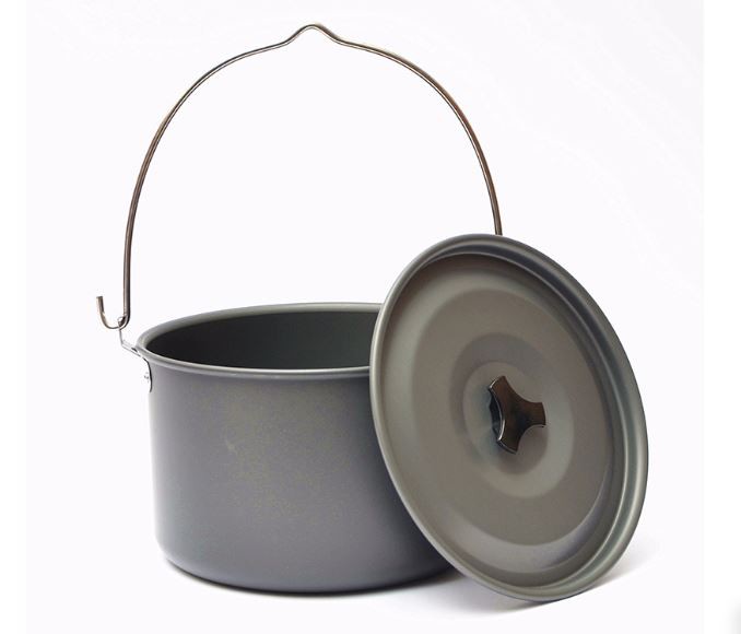Outdoor picnic single pot aluminum alloy camping hanging pot sitting pot 5-8 people marching pot picnic cauldron camp pot set pot