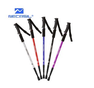 Aluminum alloy shock absorber trekking pole 135cm G203 for outdoor travel hiking camping