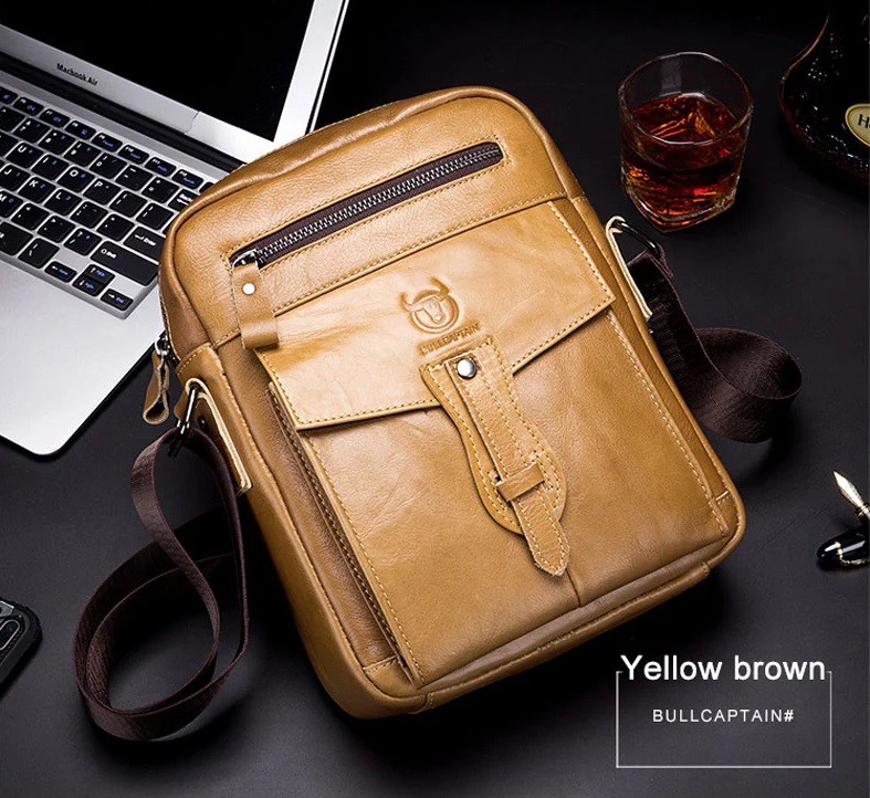 Bullcaptain genuine leather  shoulder bag 053